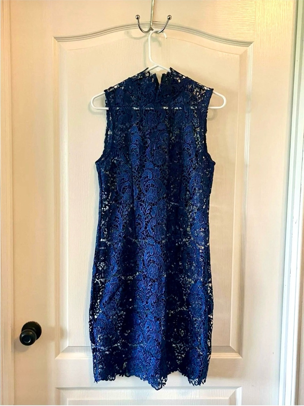 Gracia Midnight Blue Lace Midi Dress L 40” bust
